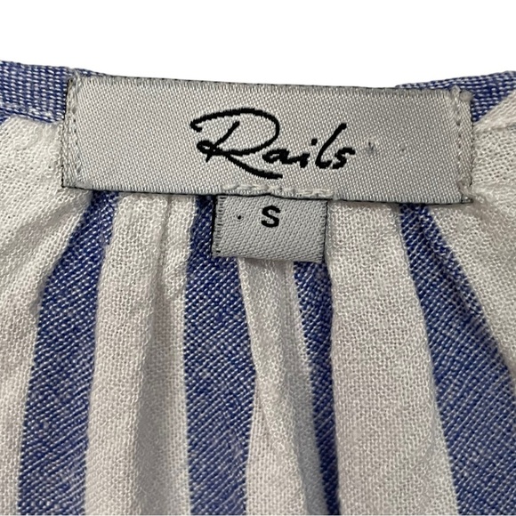 Rails Revolve Cap Sleeve Front Tie Charolette Grenadine Stripe Mini Dress, Small - Picture 5 of 10